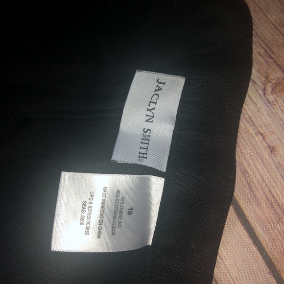 🦋Jaclyn Smith Linen Black Crop Pants - Picture 3 of 9